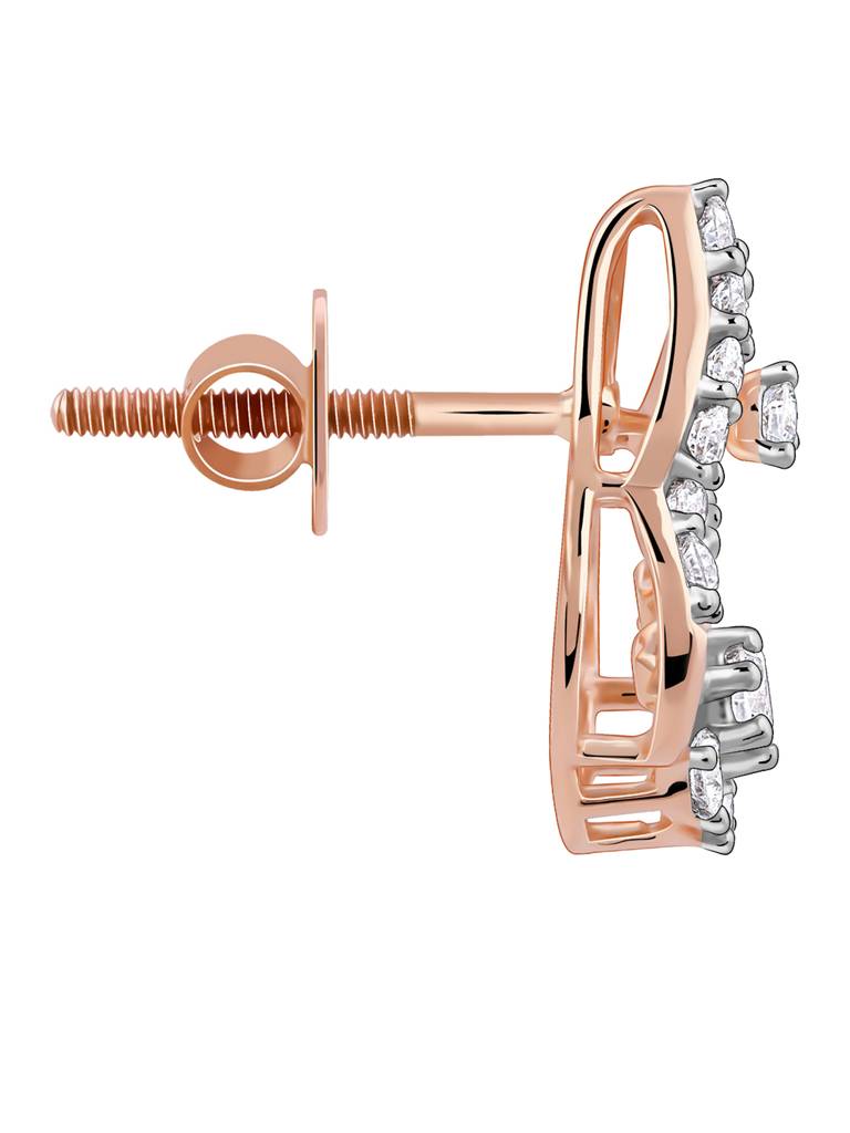 18K Rose Gold Grogeous Drop Diamond Earrings : GDLER0236