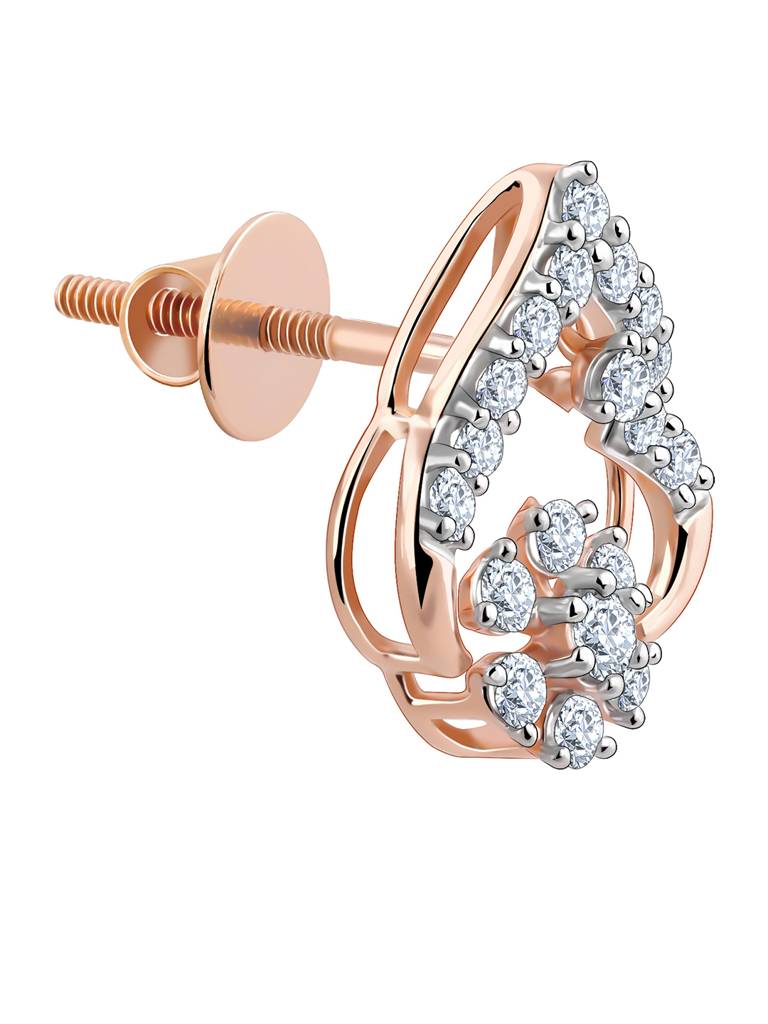 18K Rose Gold Grogeous Drop Diamond Earrings : GDLER0236