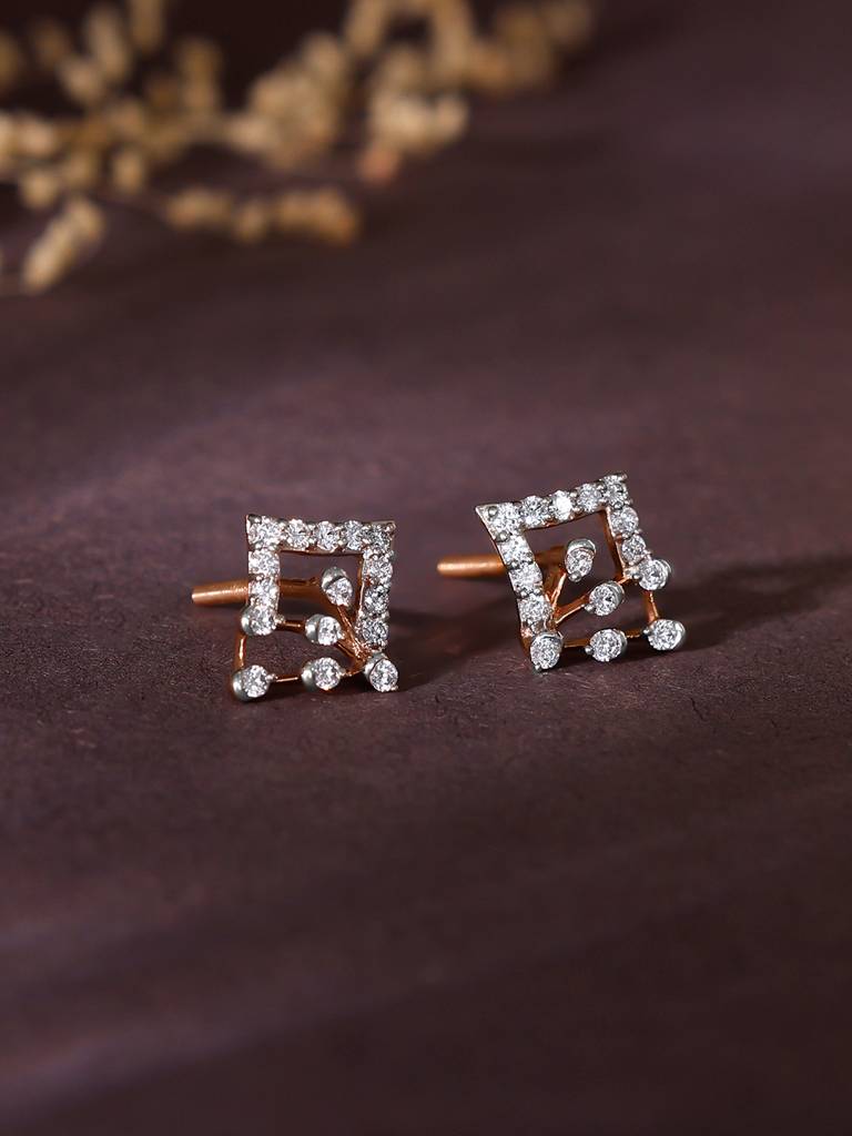 18K Rose Gold Prodigy Diamond Earrings : GDLER0237