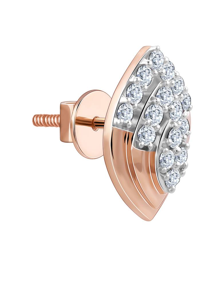 18K Rose Gold Opulent Bud Diamond Earrings : GDLER0241