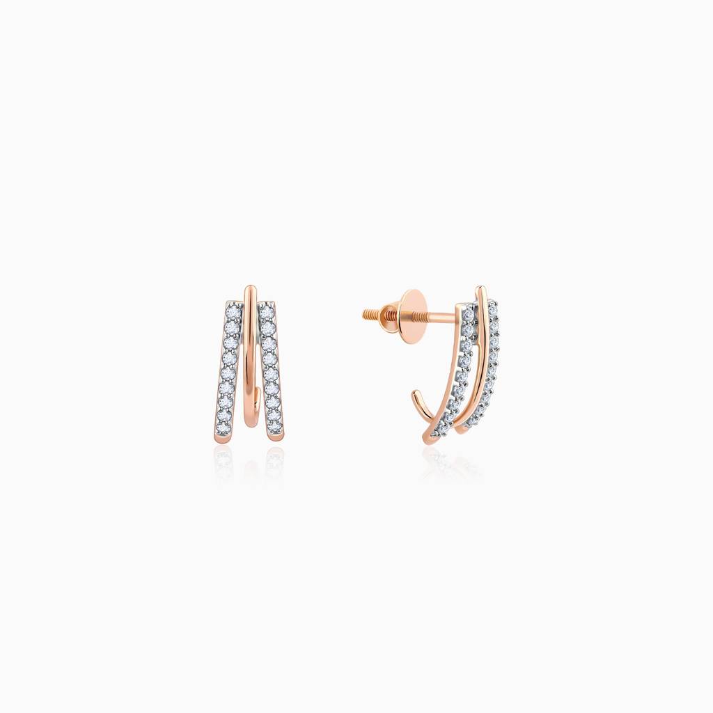 18K Rose Gold Saga Diamond Earrings : GDLER0247