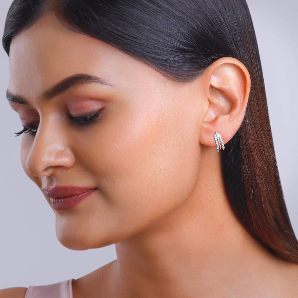 18K Rose Gold Saga Diamond Earrings : GDLER0247