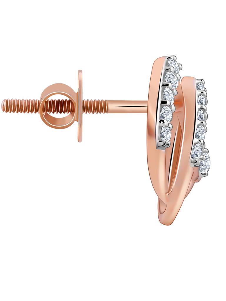 18K Rose Gold Dual Drop Diamond Earrings : GDLER0252