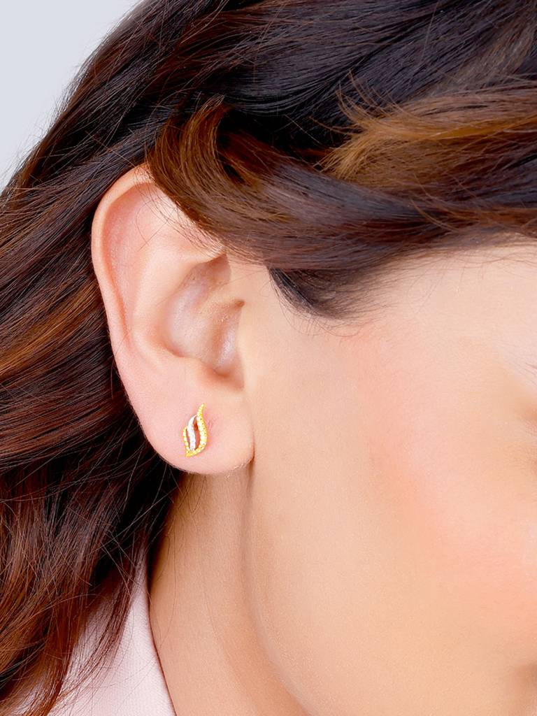 Giva 14K Yellow Gold Eternal Flame Diamond Earrings Gifts For Women & Girls : GDLER025