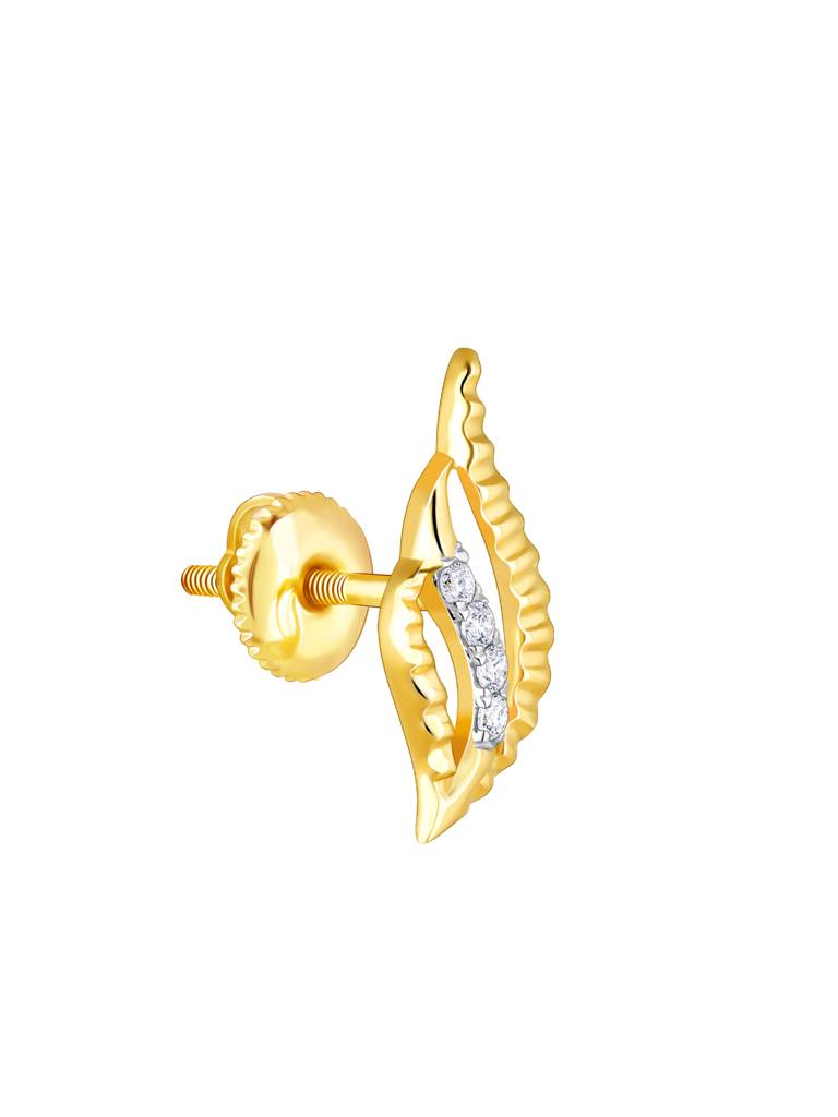 Giva 14K Yellow Gold Eternal Flame Diamond Earrings Gifts For Women & Girls : GDLER025