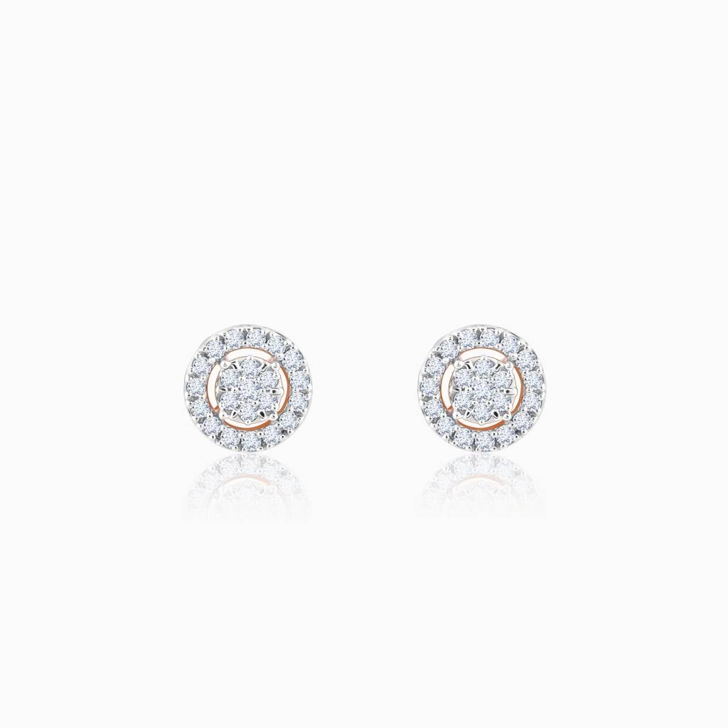 18K Rose Gold Classic Diamond Studs : GDLER0260