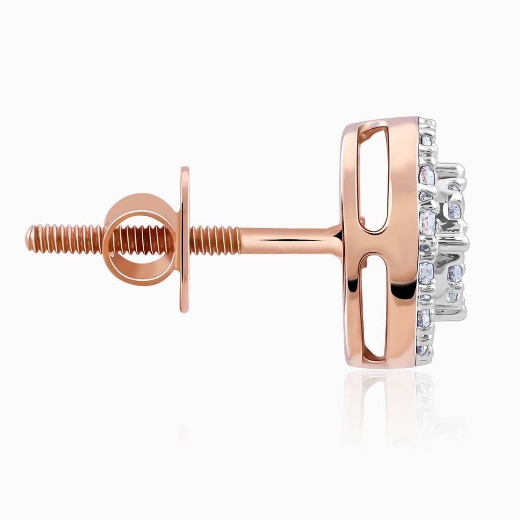 18K Rose Gold Classic Diamond Studs : GDLER0260