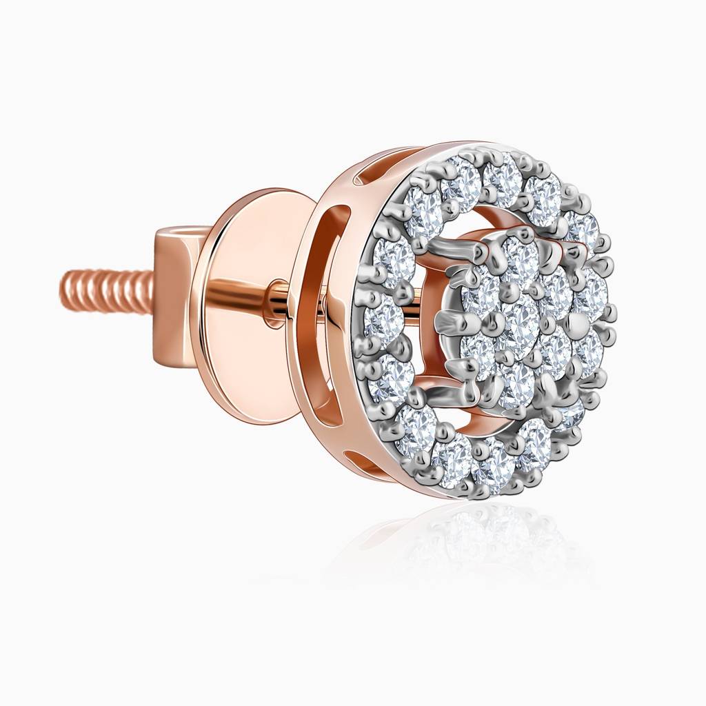 18K Rose Gold Classic Diamond Studs : GDLER0260