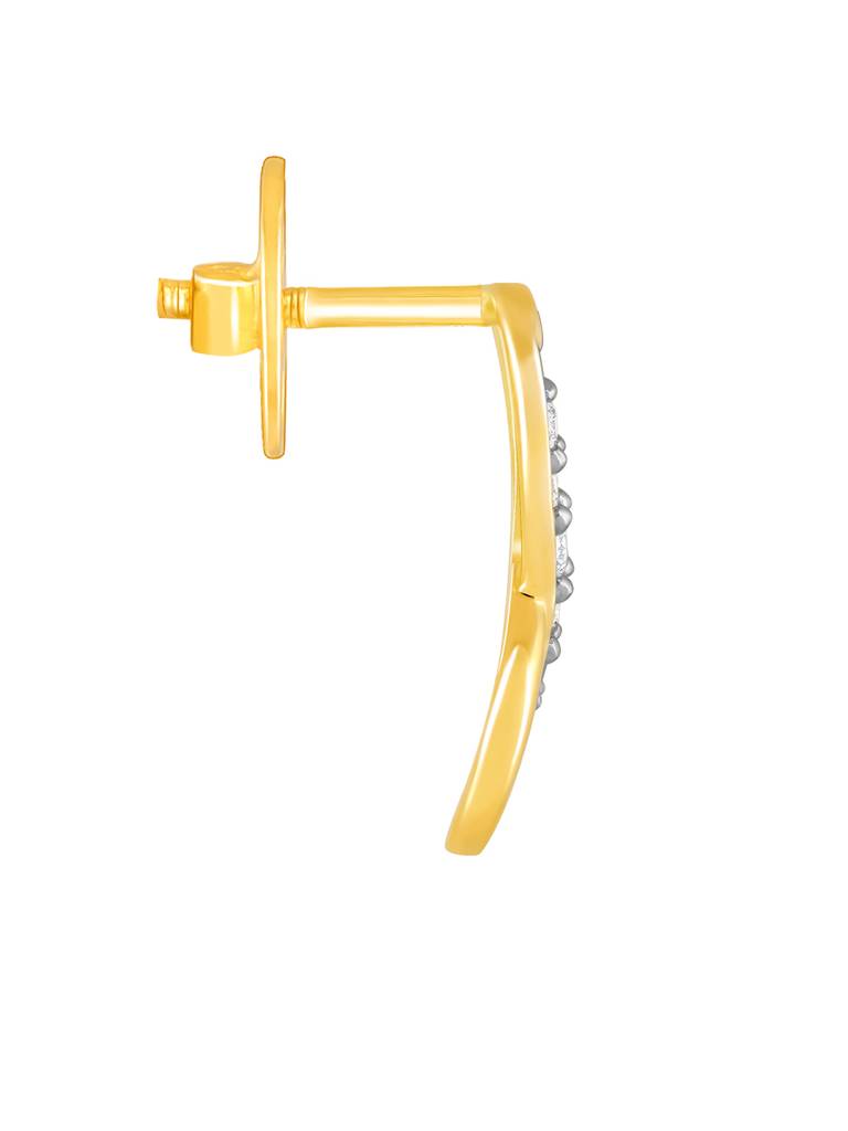 14K Yellow Gold Infinity Grace Diamond Stud Earrings : GDLER0265