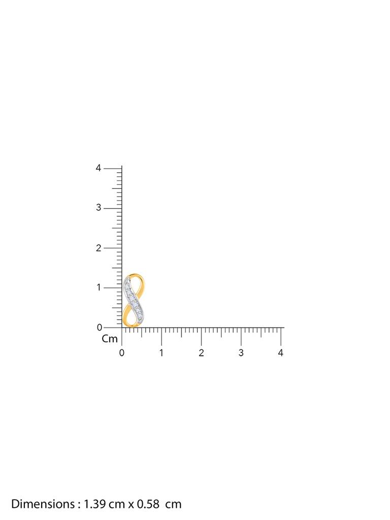 14K Yellow Gold Infinity Grace Diamond Stud Earrings : GDLER0265