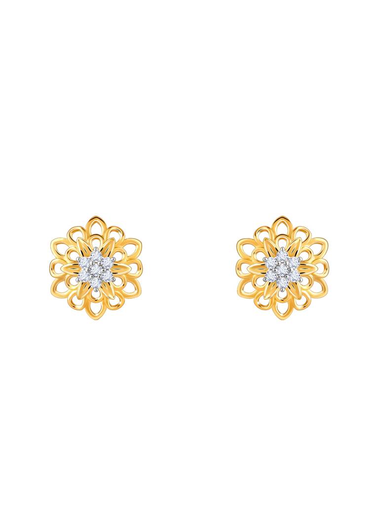 18K Yellow Gold Thrive Diamond Earrings : GDLER0269