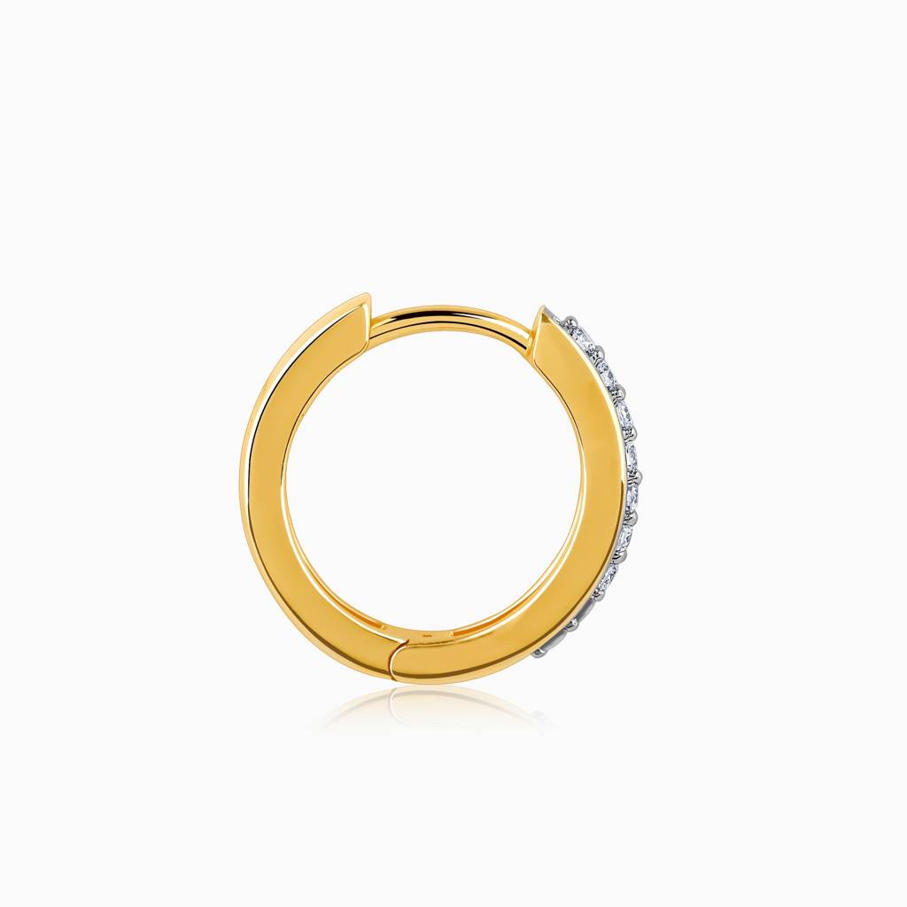 18K Gold Elegance Diamond Hoop Earrings : GDLER0271