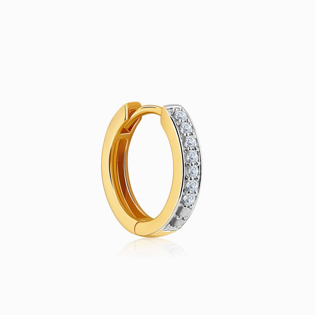 18K Gold Elegance Diamond Hoop Earrings : GDLER0271