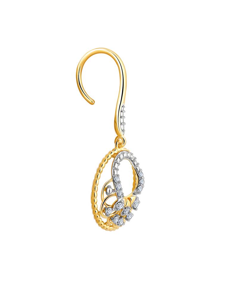 18K Yellow Gold Circle Of Grace Diamond Earrings : GDLER0272