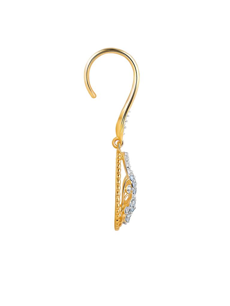 18K Yellow Gold Circle Of Grace Diamond Earrings : GDLER0272