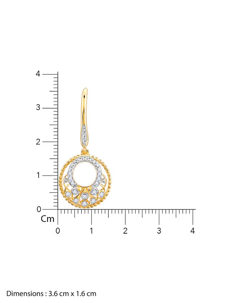 18K Yellow Gold Circle Of Grace Diamond Earrings : GDLER0272