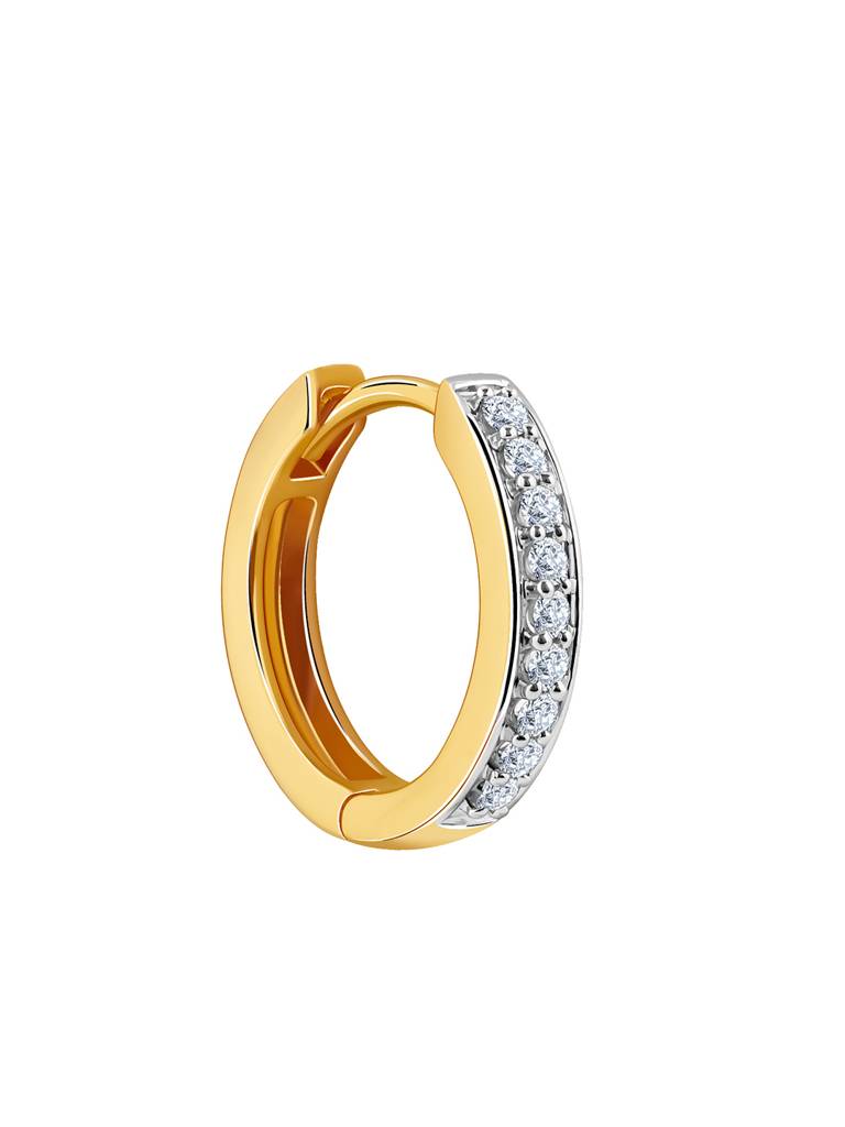 18K Yellow Gold Elegance Diamond Hoop Earrings : GDLER0273