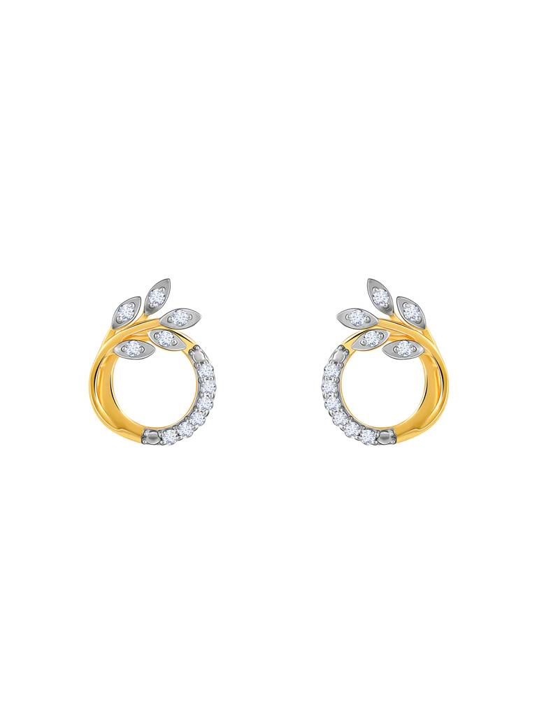 18K Yellow Gold Corsage Diamond Earrings : GDLER0275