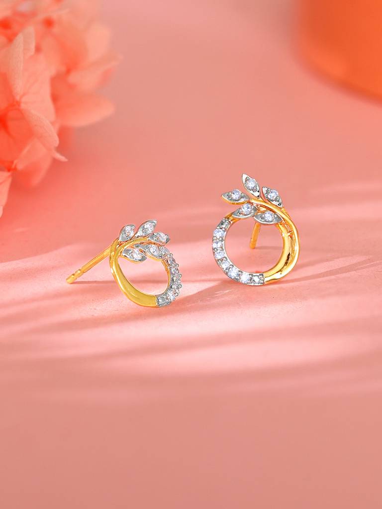 18K Yellow Gold Corsage Diamond Earrings : GDLER0275