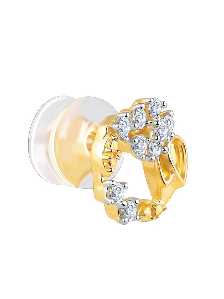 18K Yellow Gold Unfurl Diamond Earrings : GDLER0276