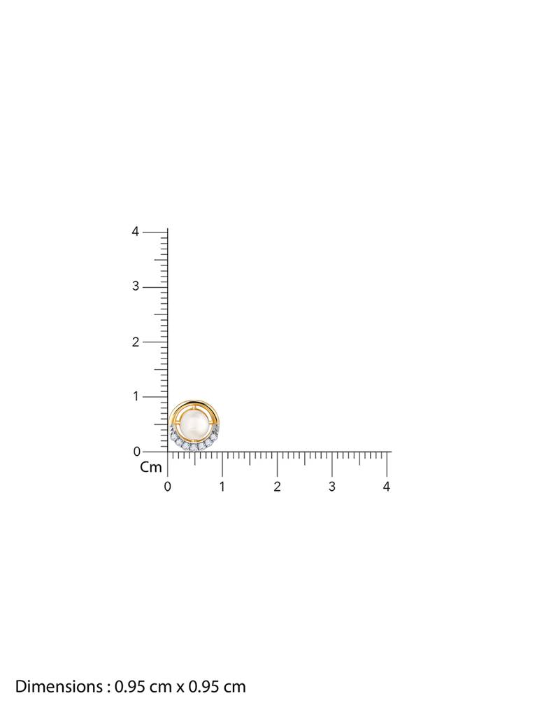 18K Yellow Gold Pearl Centred Diamond Earrings : GDLER0278