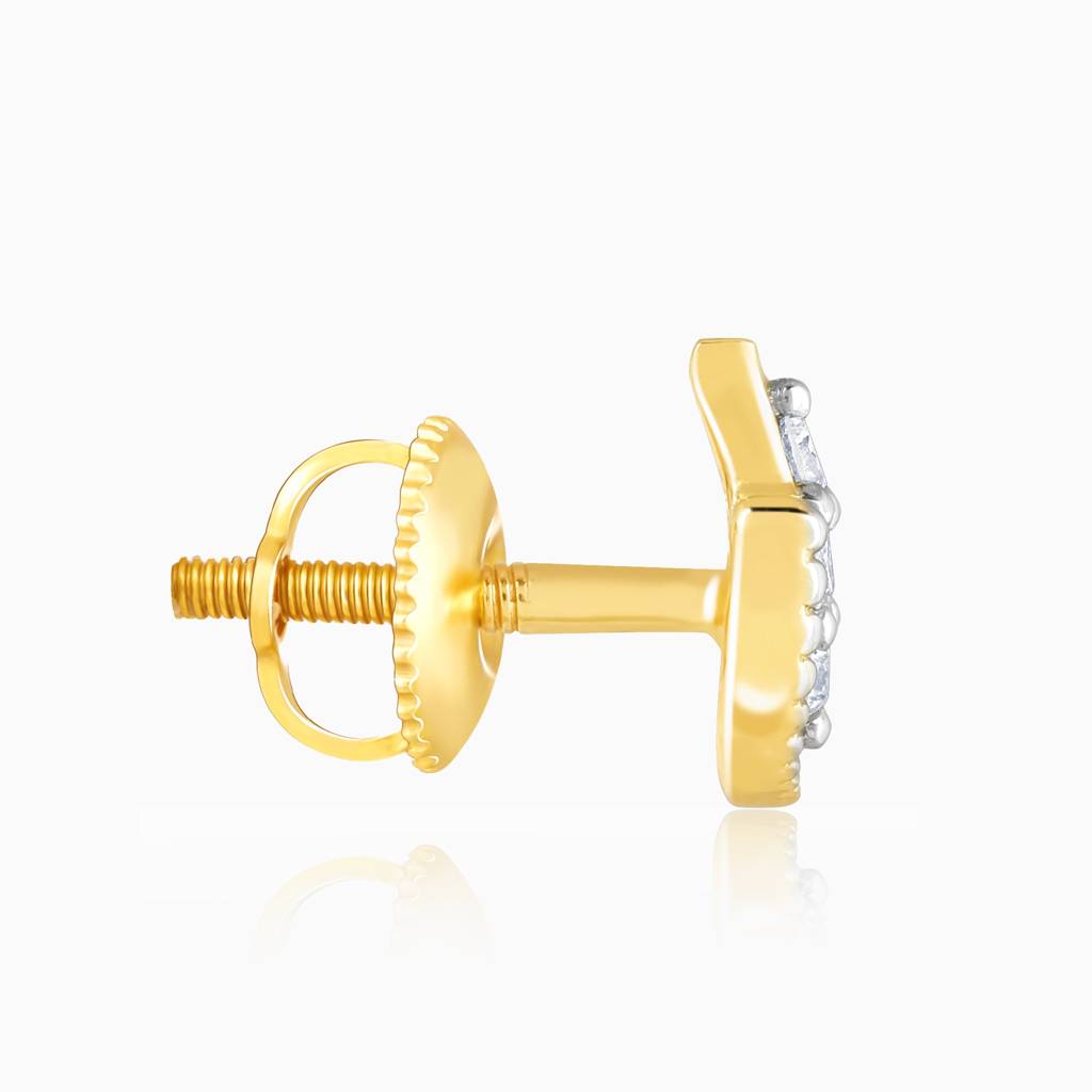 14K Gold Sole Spark Diamond Earrings : GDLER027