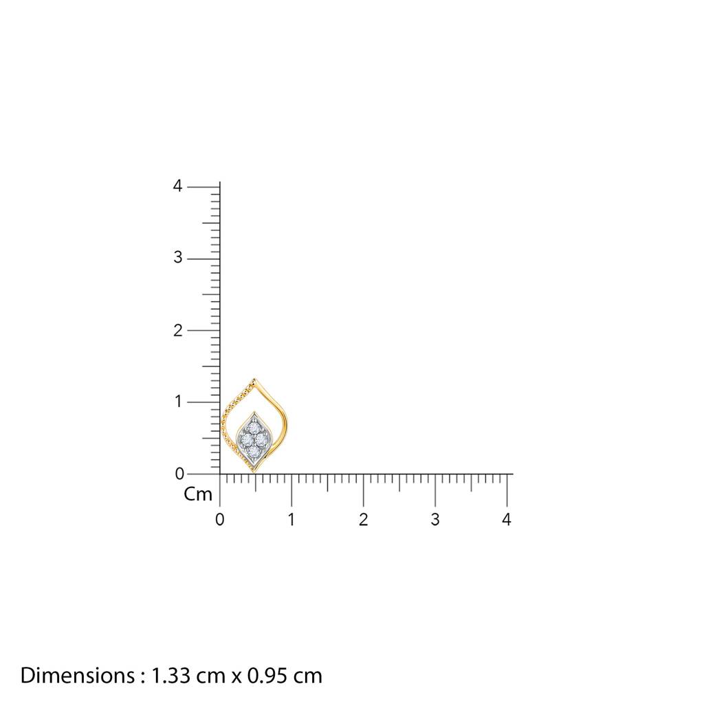 18K Gold Yaprak Diamond Earrings : GDLER0285