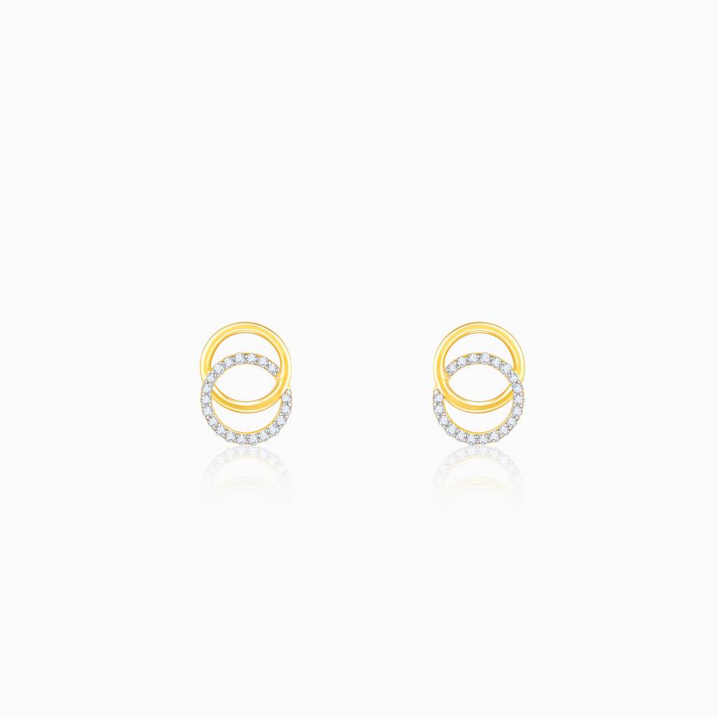 14K Gold Radiant Orbit Diamond Earrings : GDLER0290