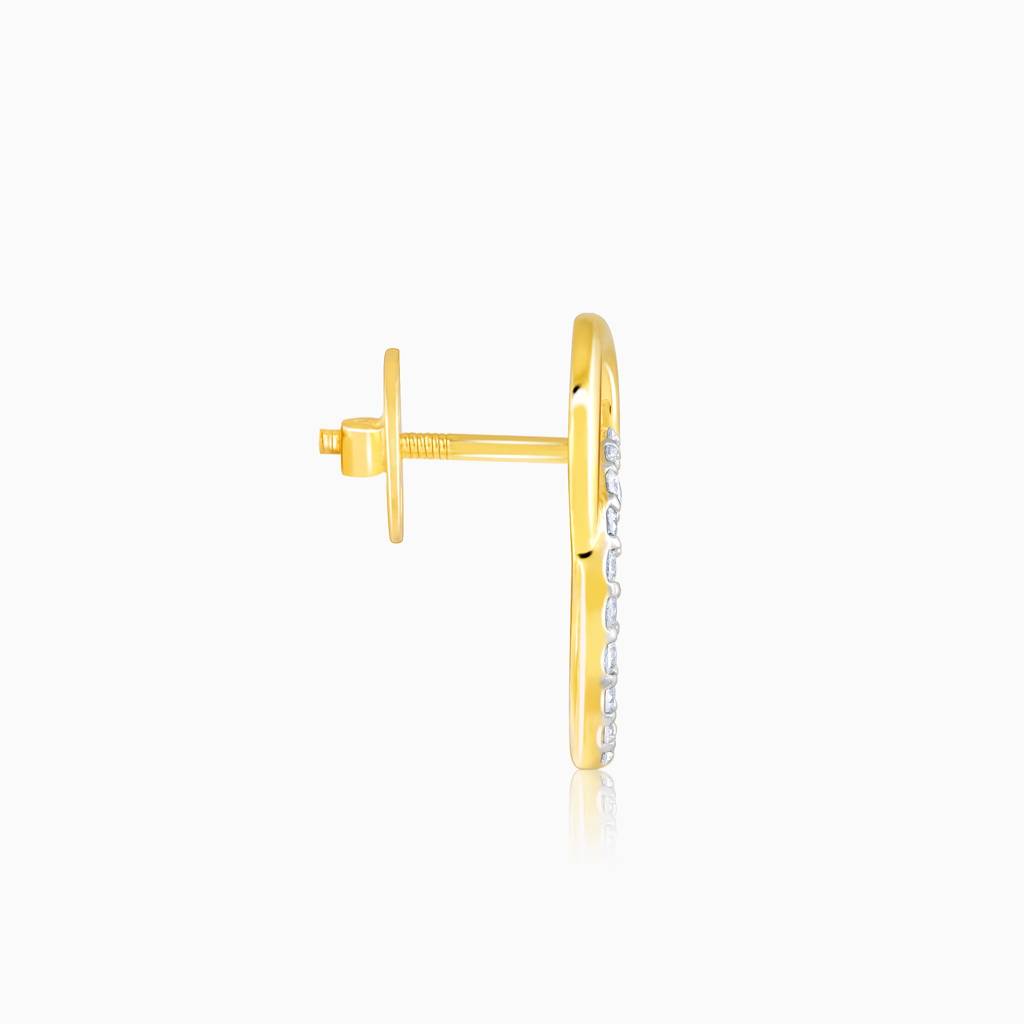 14K Gold Radiant Orbit Diamond Earrings : GDLER0290