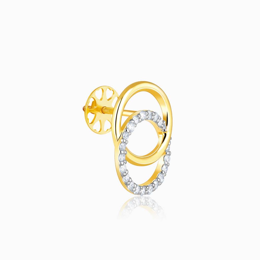 14K Gold Radiant Orbit Diamond Earrings : GDLER0290