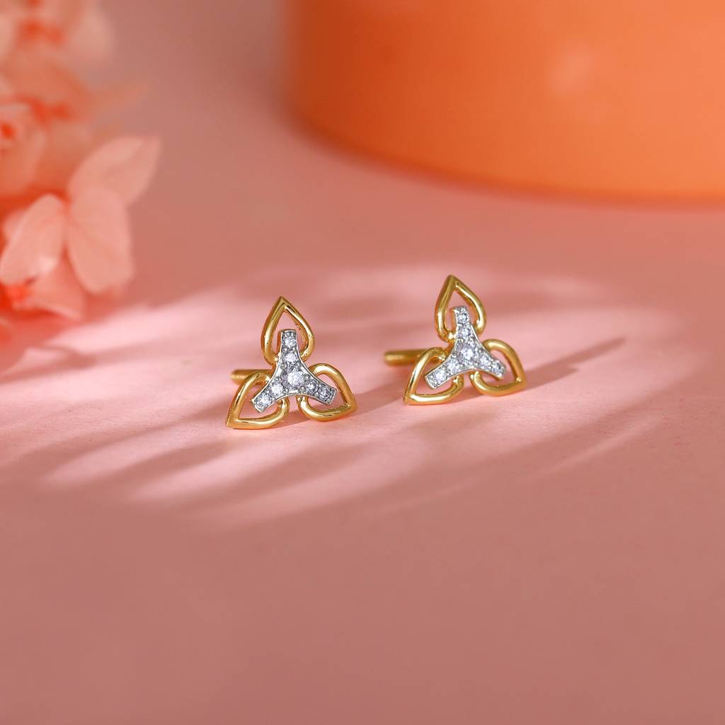 Gold Trilluxe Diamond Earrings : GDLER0294
