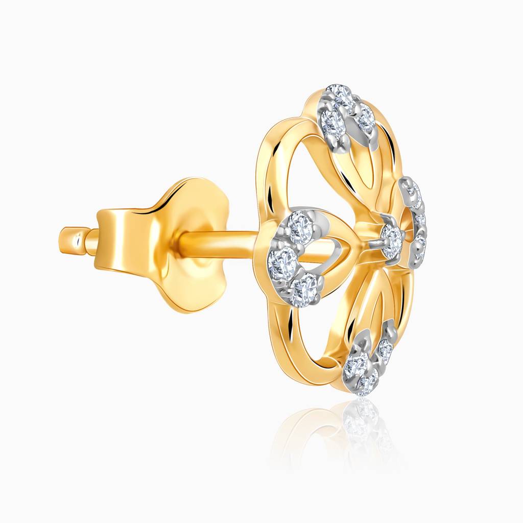 14K Gold Jivy Diamond Earrings : GDLER0295