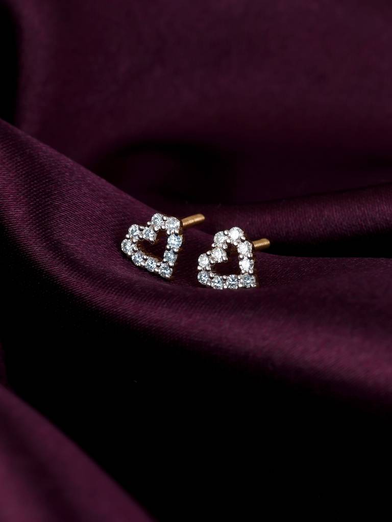 Giva 14K Yellow Gold Endless Love Diamond Stud Earrings : GDLER02
