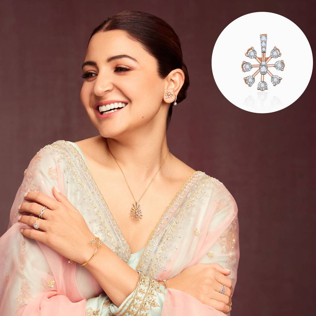 18K Rose Gold Sinhaparni Diamond Earrings : GDLER0320
