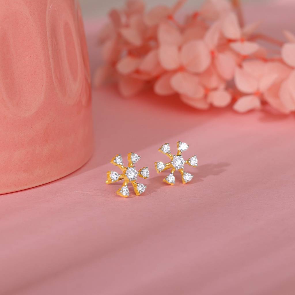 Sparkling Crystal Heart Cluster Dangle Earrings 14k Gold Filled - Golden Shade Sparkling Crystal Heart Cluster Dangle Earrings 14k Gold Filled - Golden Shade