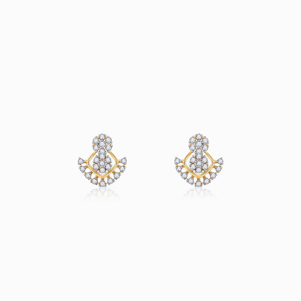 18K Gold Glided Spark Diamond Earrings : GDLER0328