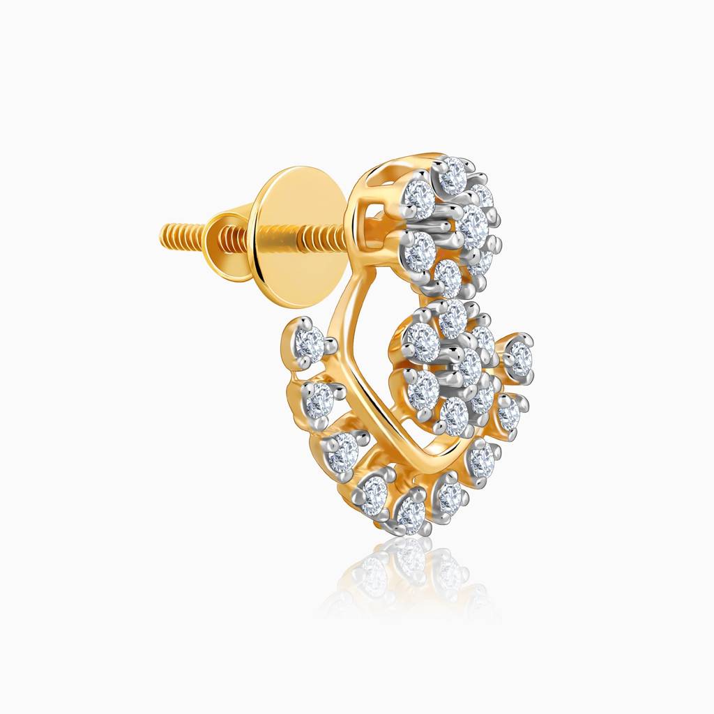 18K Gold Glided Spark Diamond Earrings : GDLER0328