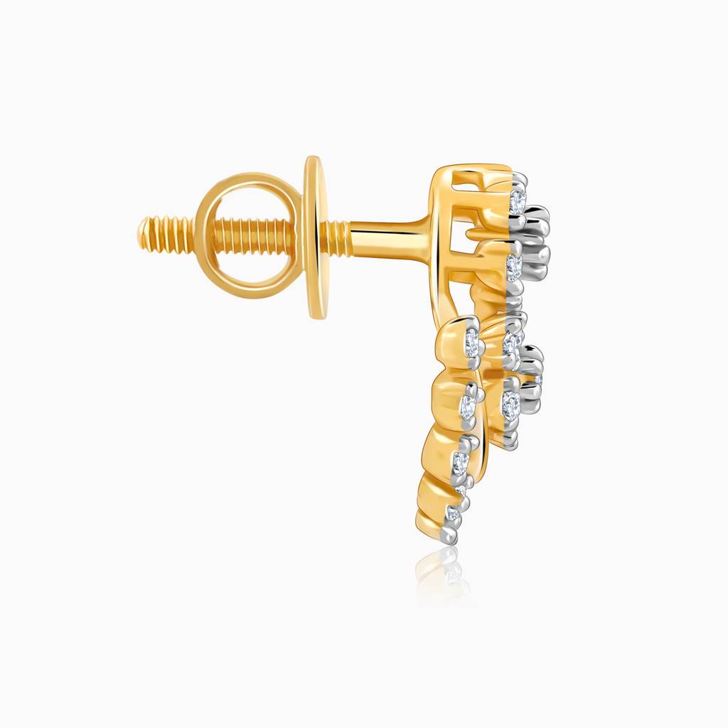 18K Gold Glided Spark Diamond Earrings : GDLER0328