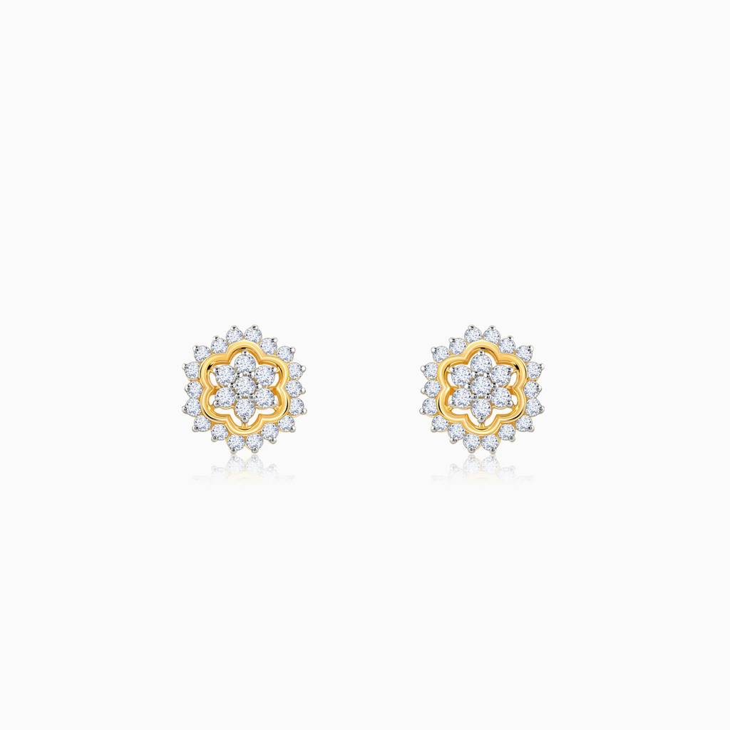 18K Gold Spring Diamond Studs : GDLER0329