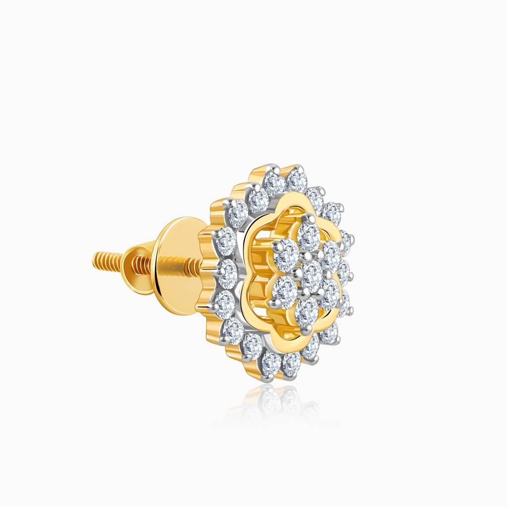 18K Gold Spring Diamond Studs : GDLER0329