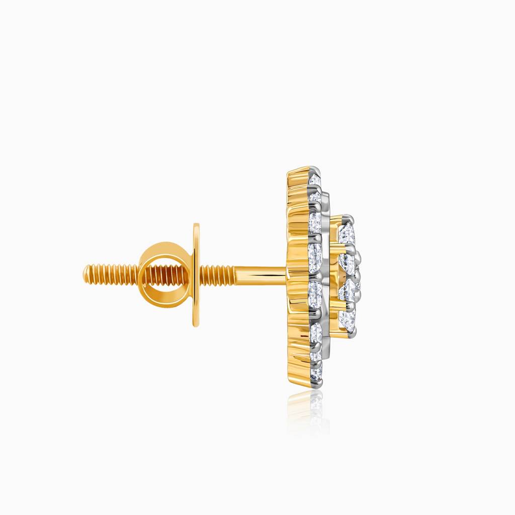 18K Gold Spring Diamond Studs : GDLER0329