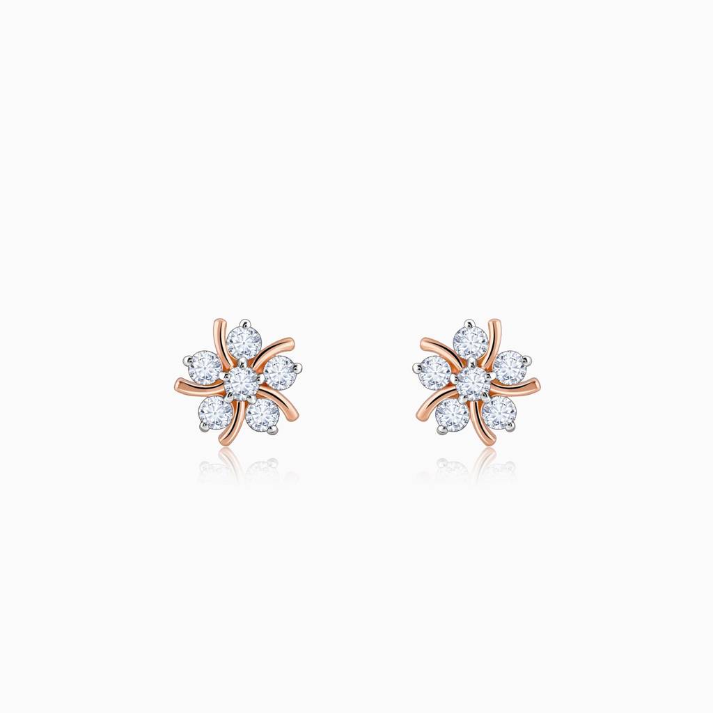 18K Rose Gold Elixir Solitaire Diamond Earrings : GDLER0335