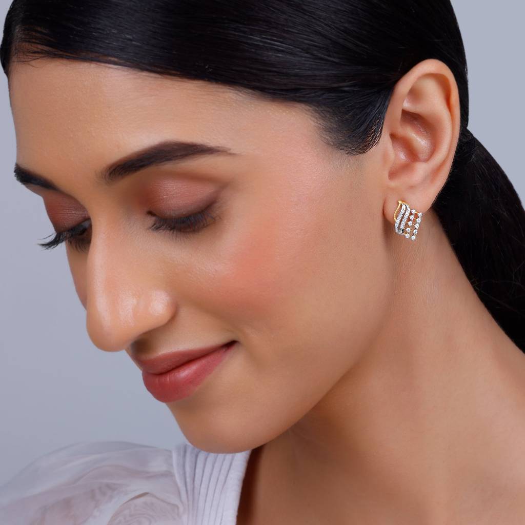 18K Gold Glorious Dusk Diamond Earrings : GDLER0344