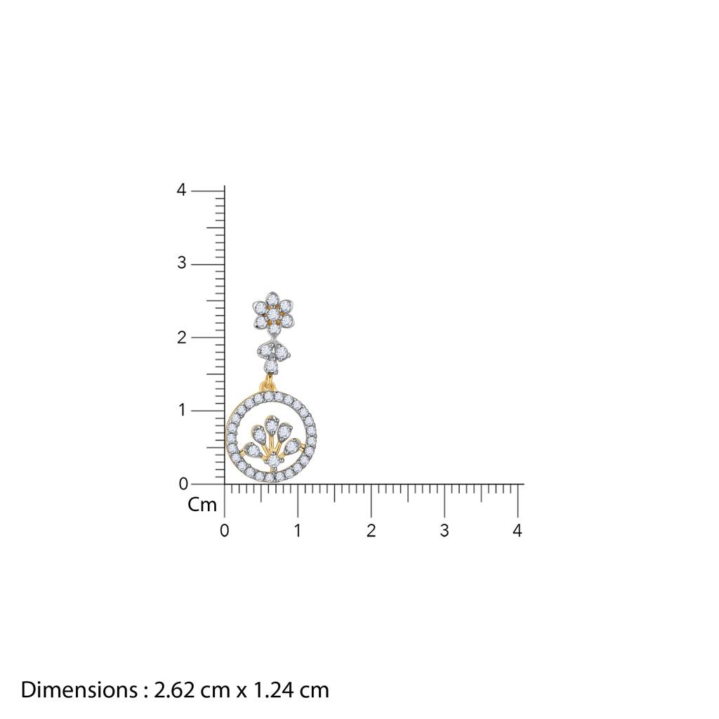 18K Gold Daisy Loop Diamond Earrings : GDLER0347