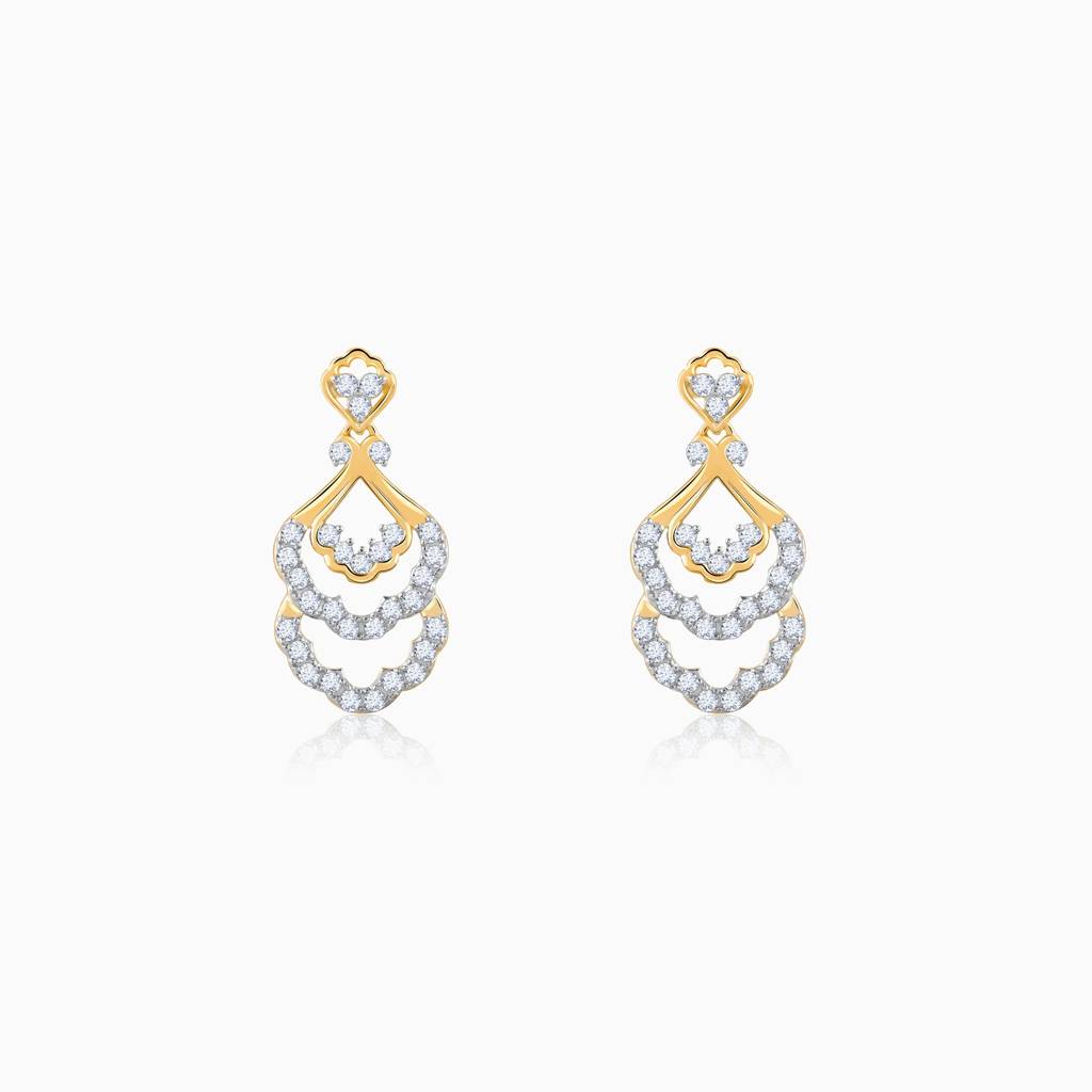 18K Gold Nevara Diamond Earrings : GDLER0348