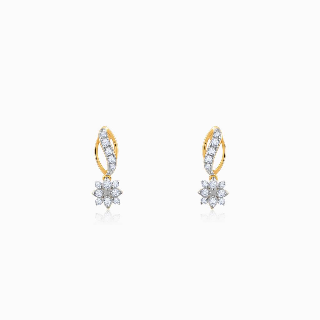 18K Gold Flora Flow Diamond Earrings : GDLER0351