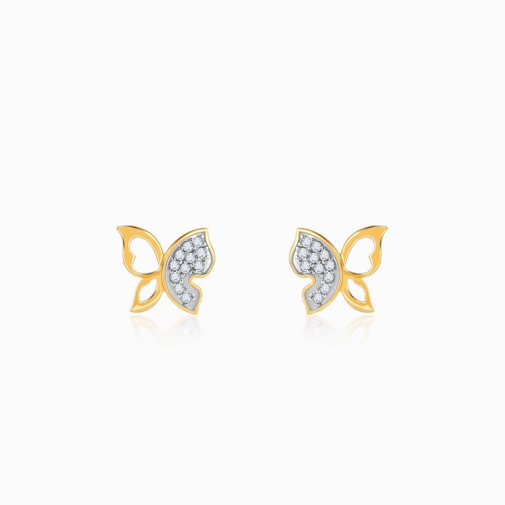18K Gold Vlinder Diamond Earrings : GDLER0355