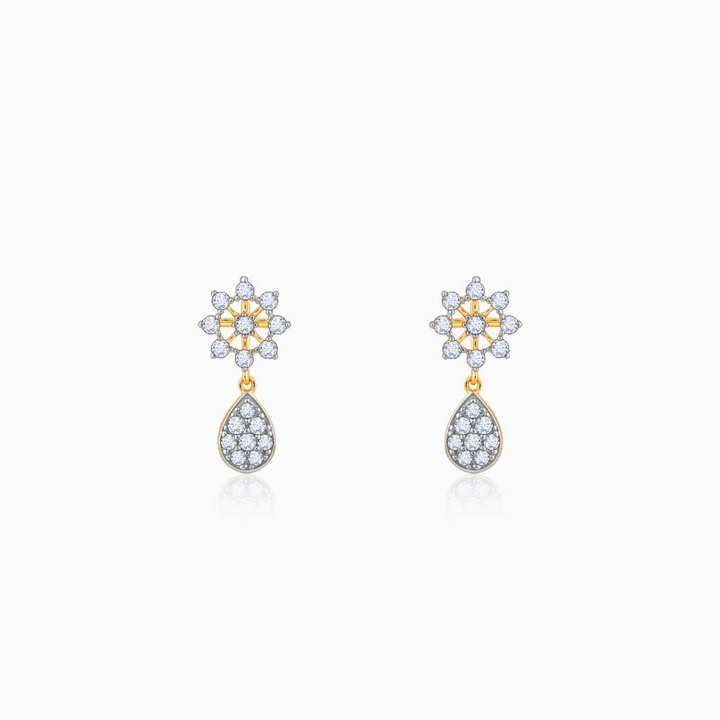 18K Gold Roseate Glow Diamond Earrings : GDLER0375