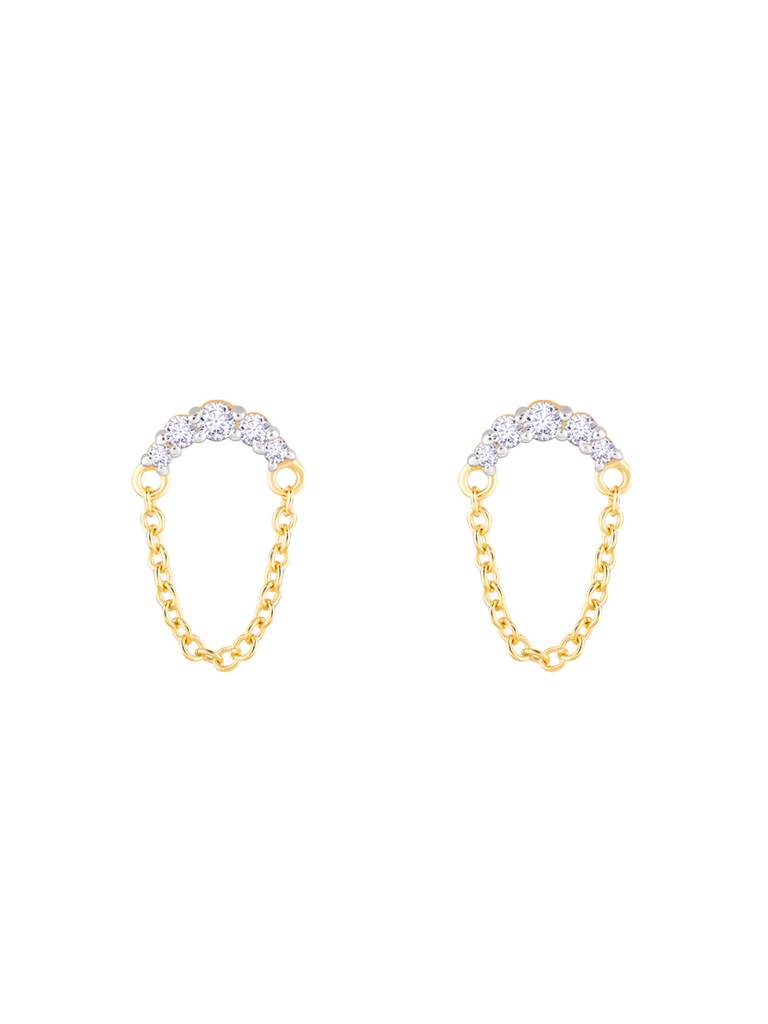 Giva 14K Yellow Gold Chained Charisma Diamond Earrings : GDLER038