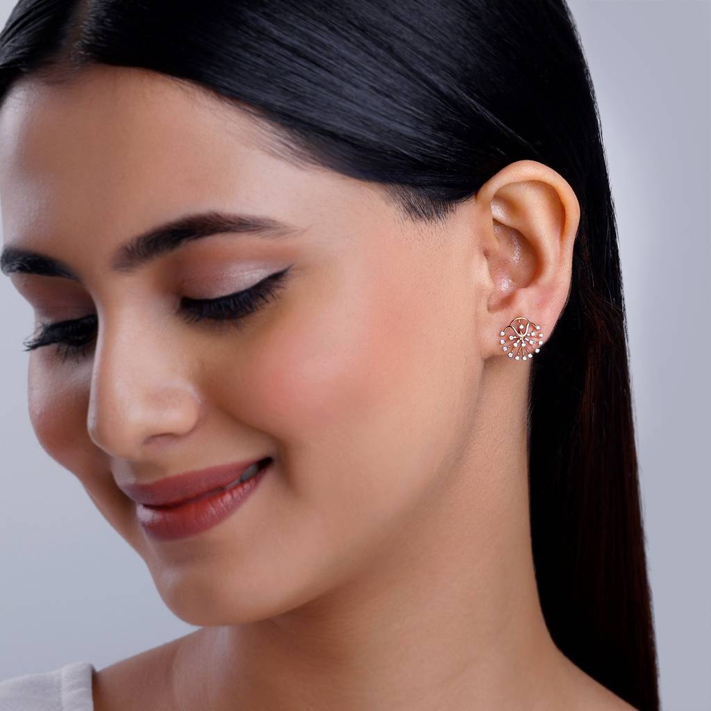 18K Rose Gold Zephyra Diamond Earrings : GDLER0391